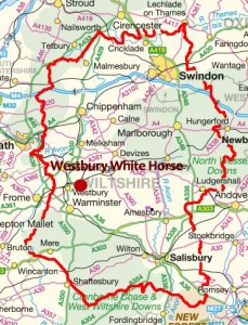 Westbury White Horse Wiltshire Map